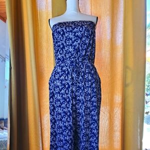 Strapless jumper w/slimming drawstring waist